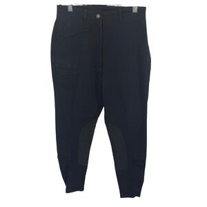 Ariat Riding Breeches Women 26R Black Equestrian‎ Knee Patch Pants Made in USA
